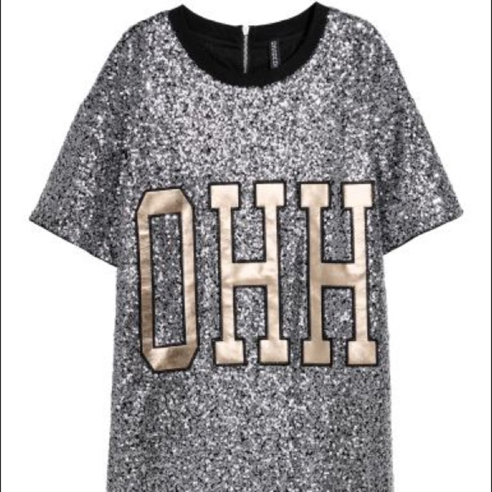 H&M T-shirt dress with sequins